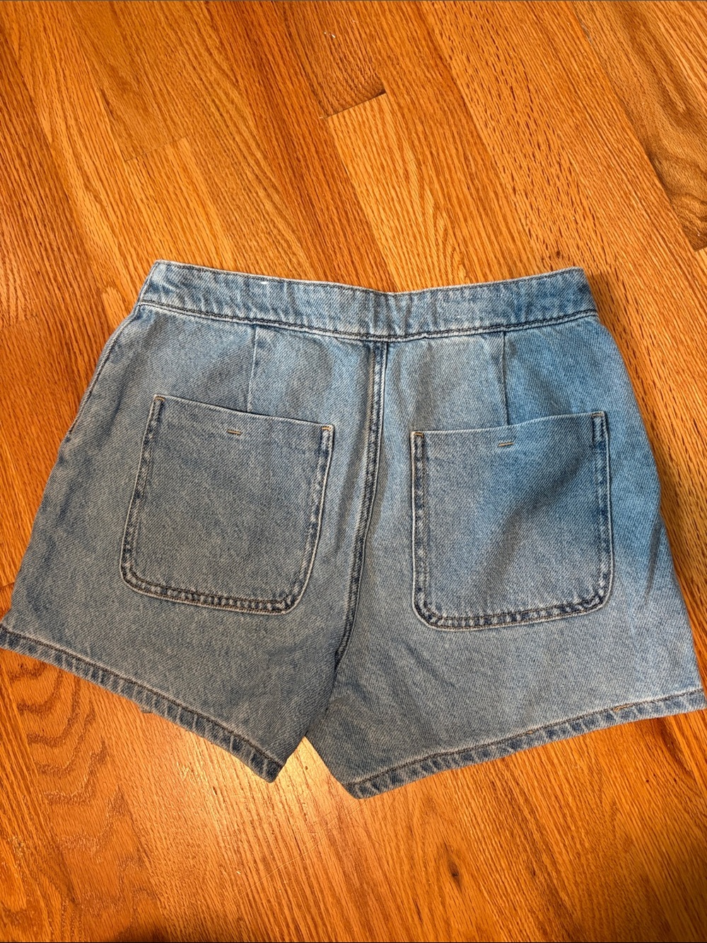 Zara Light Blue Denim Wrap Skort with Side Buttons - Picture 3 of 4